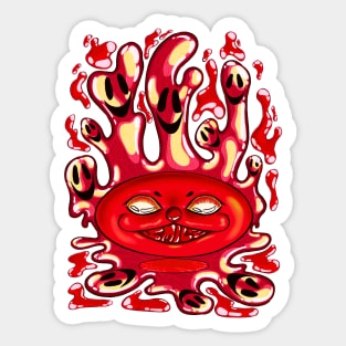 the red clown with a fake smile Sticker